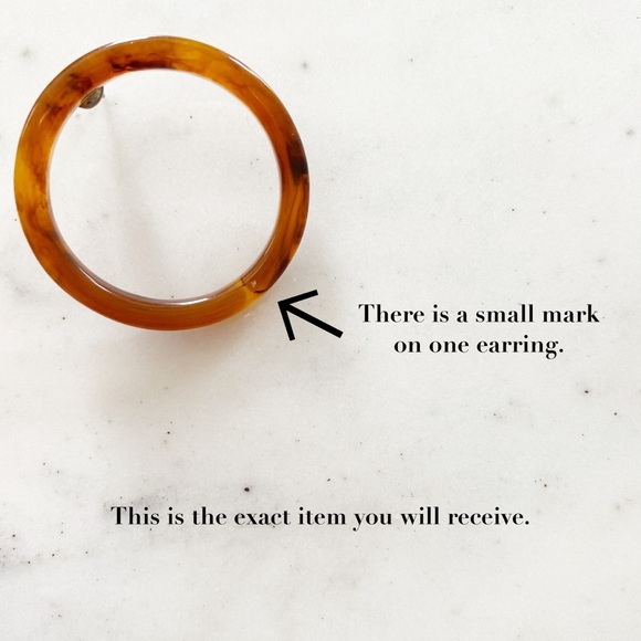 🆑 "Kiernan" Earrings || Amber Statement Hoop - Picture 8 of 11